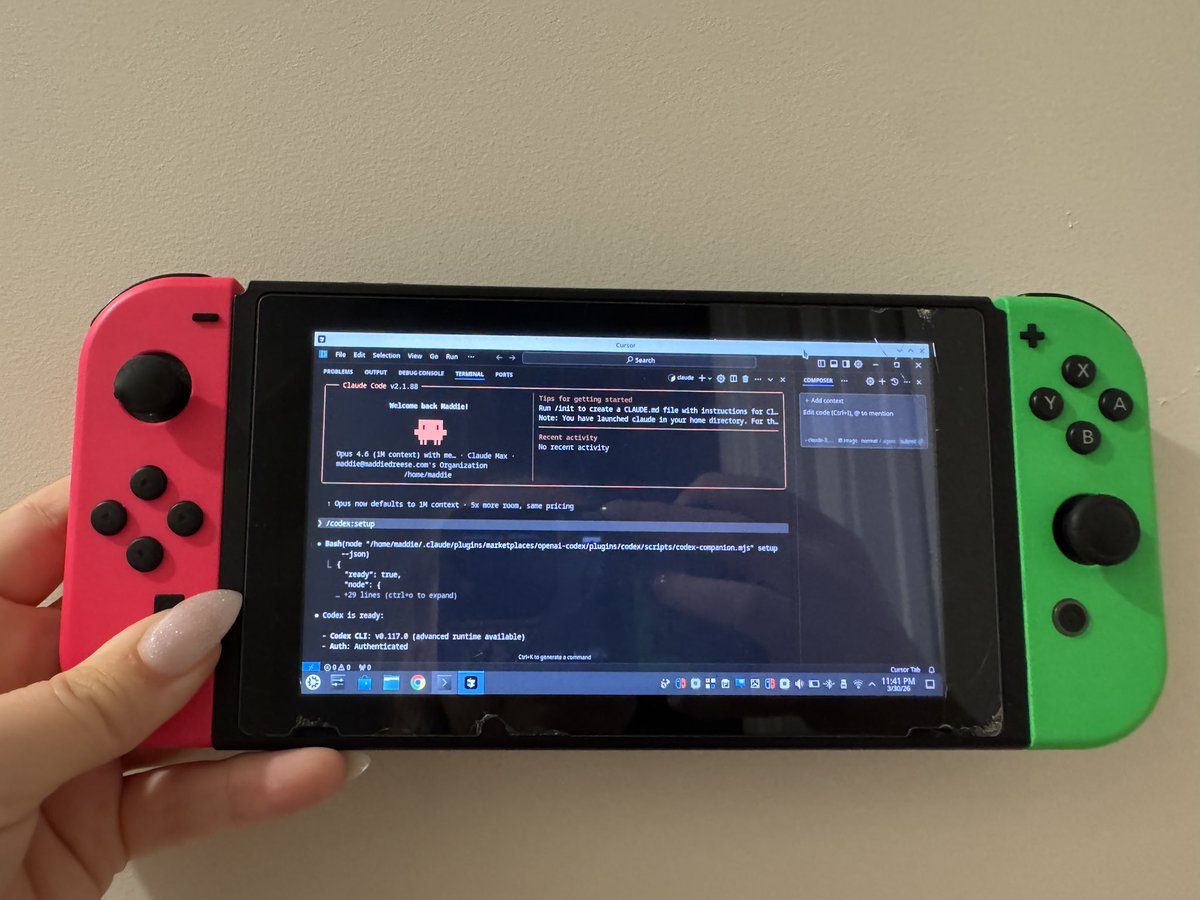 Codex in Claude Code in Cursor on Nintendo Switch