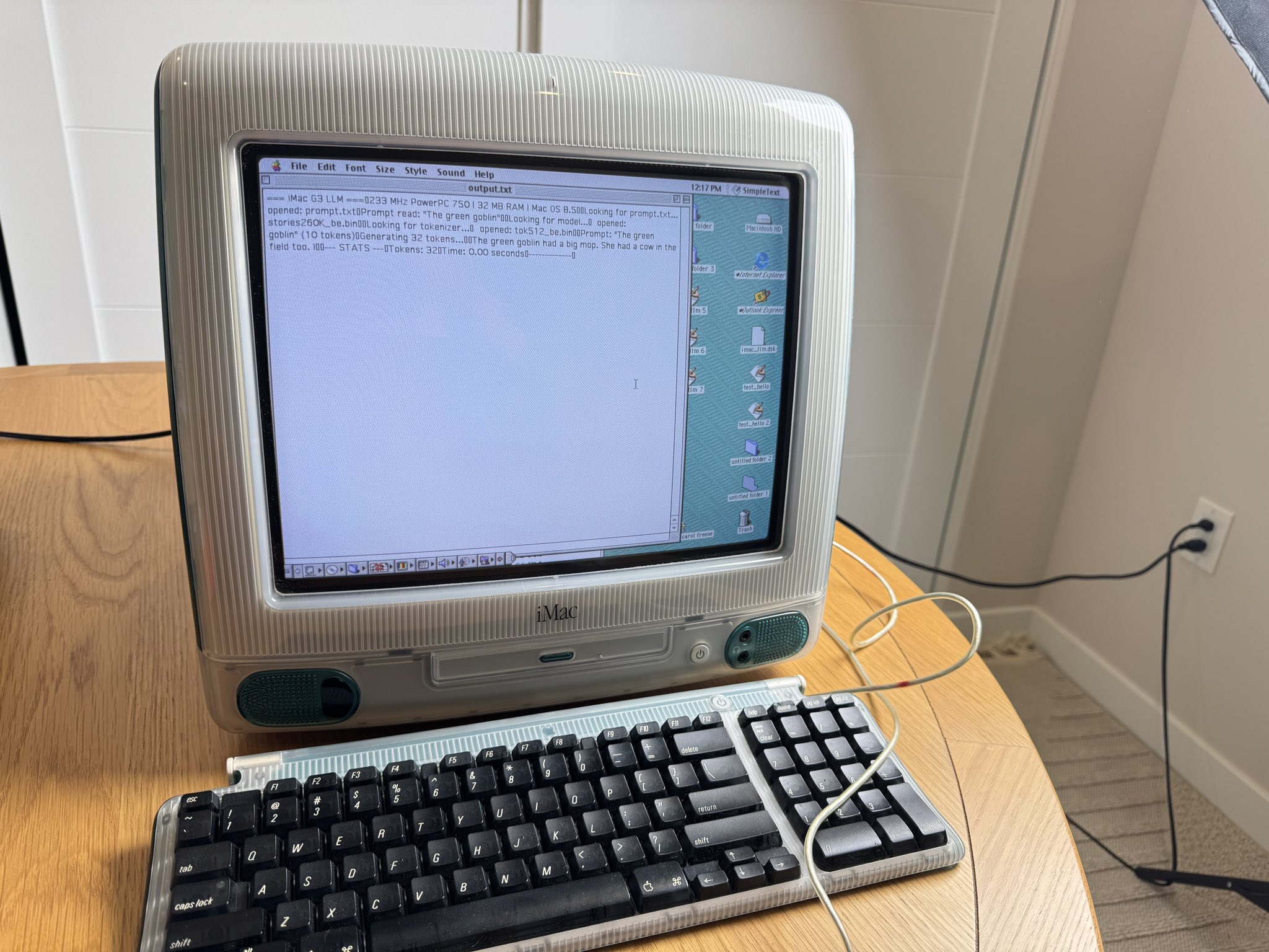 TinyStories on iMac G3
