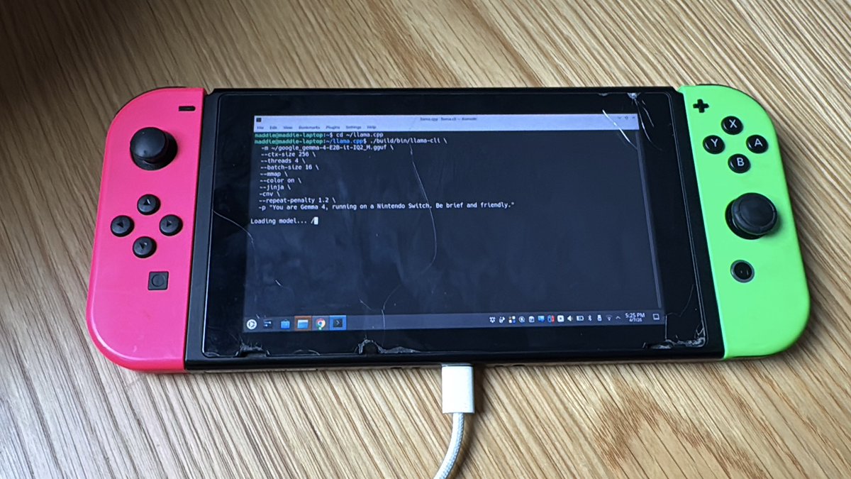 Gemma 4 E2B on Nintendo Switch note 1