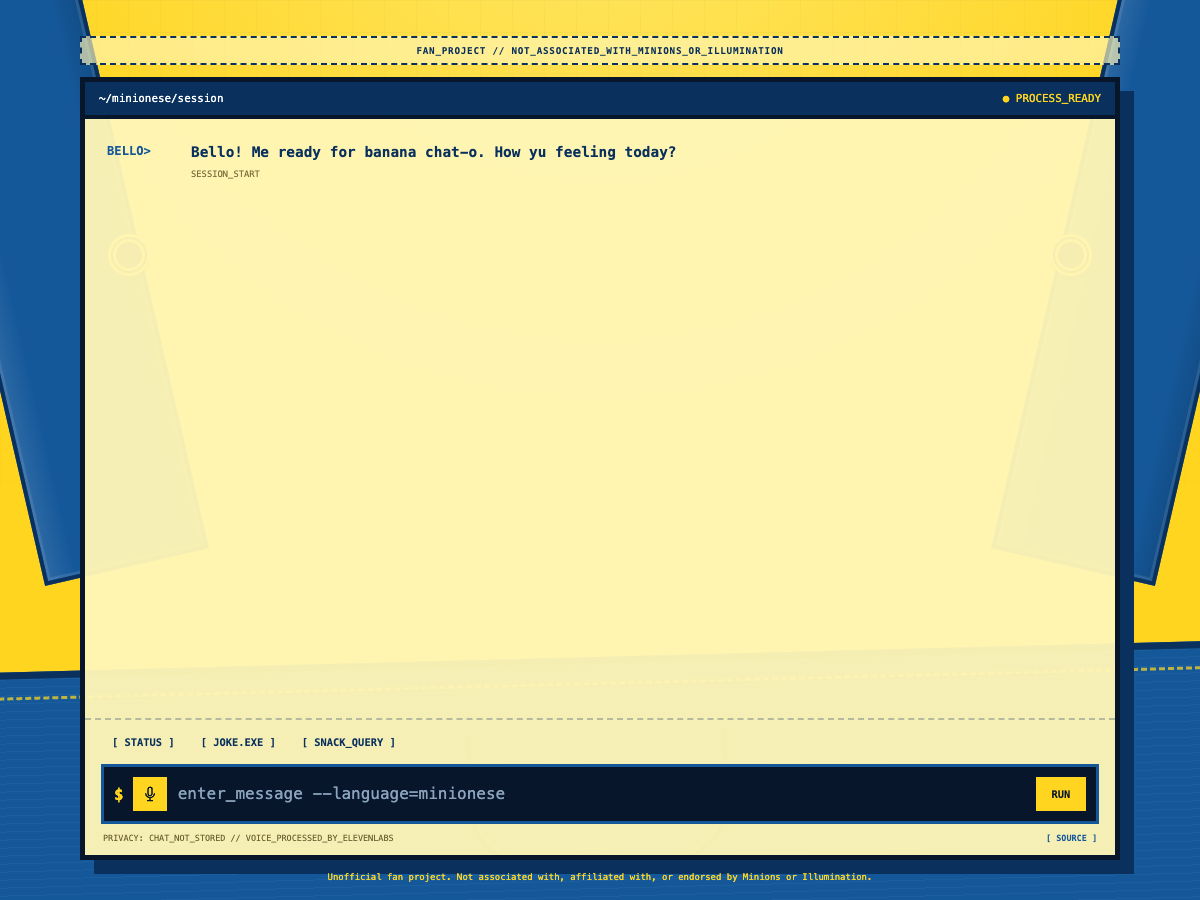 Bello Terminal Minionese OS preview